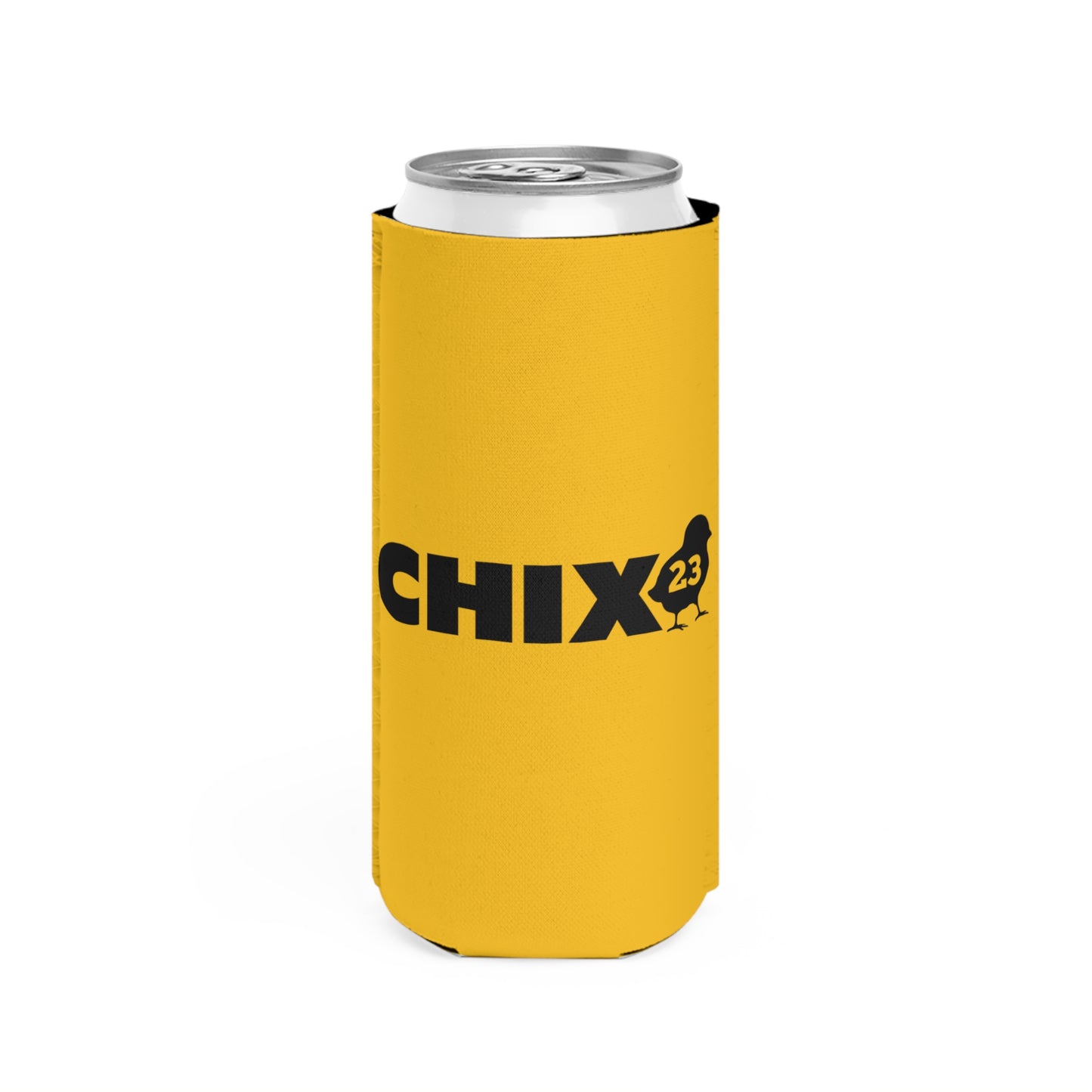 Slim Can Cooler - black on yellow