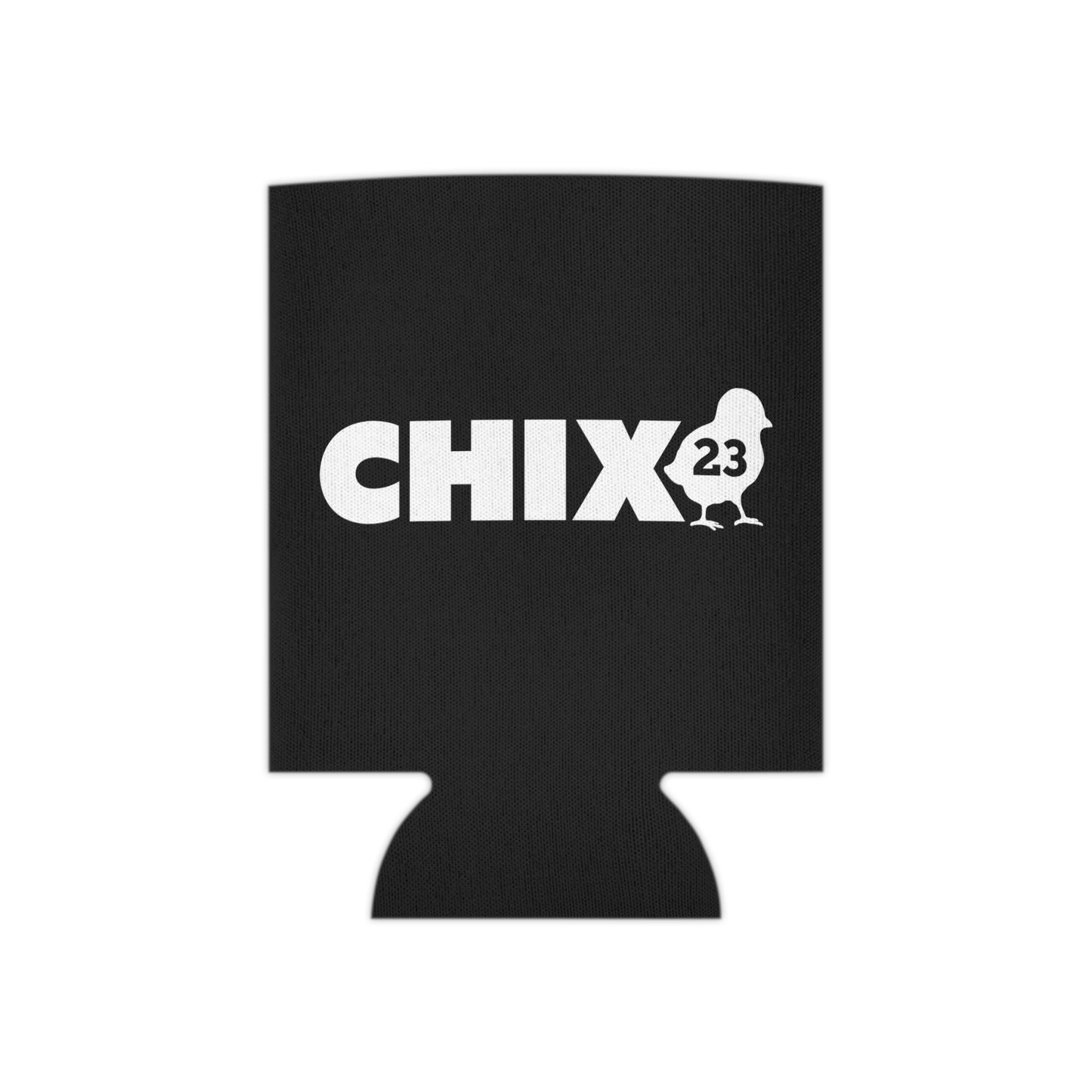 Regular Can Cooler - white on black