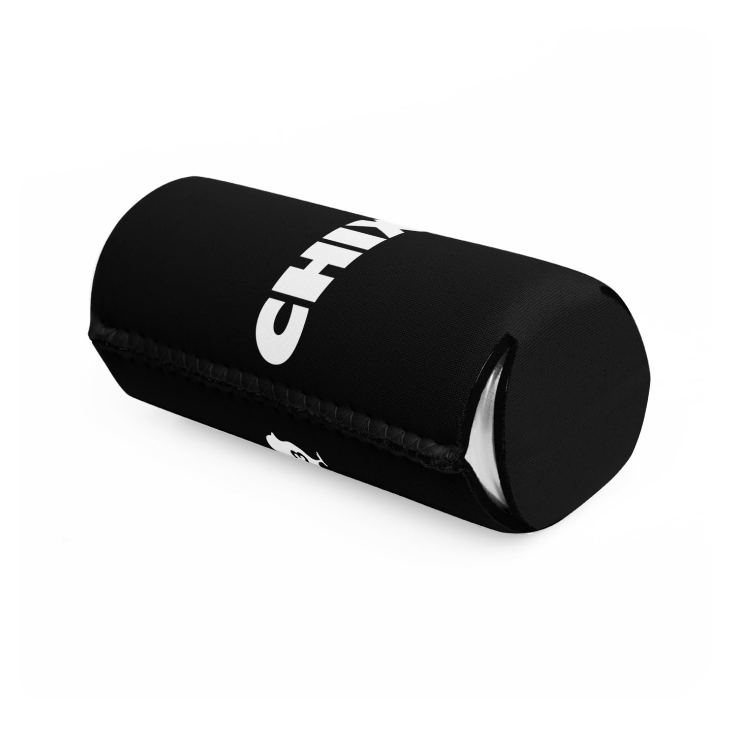 Slim Can Cooler - white on black