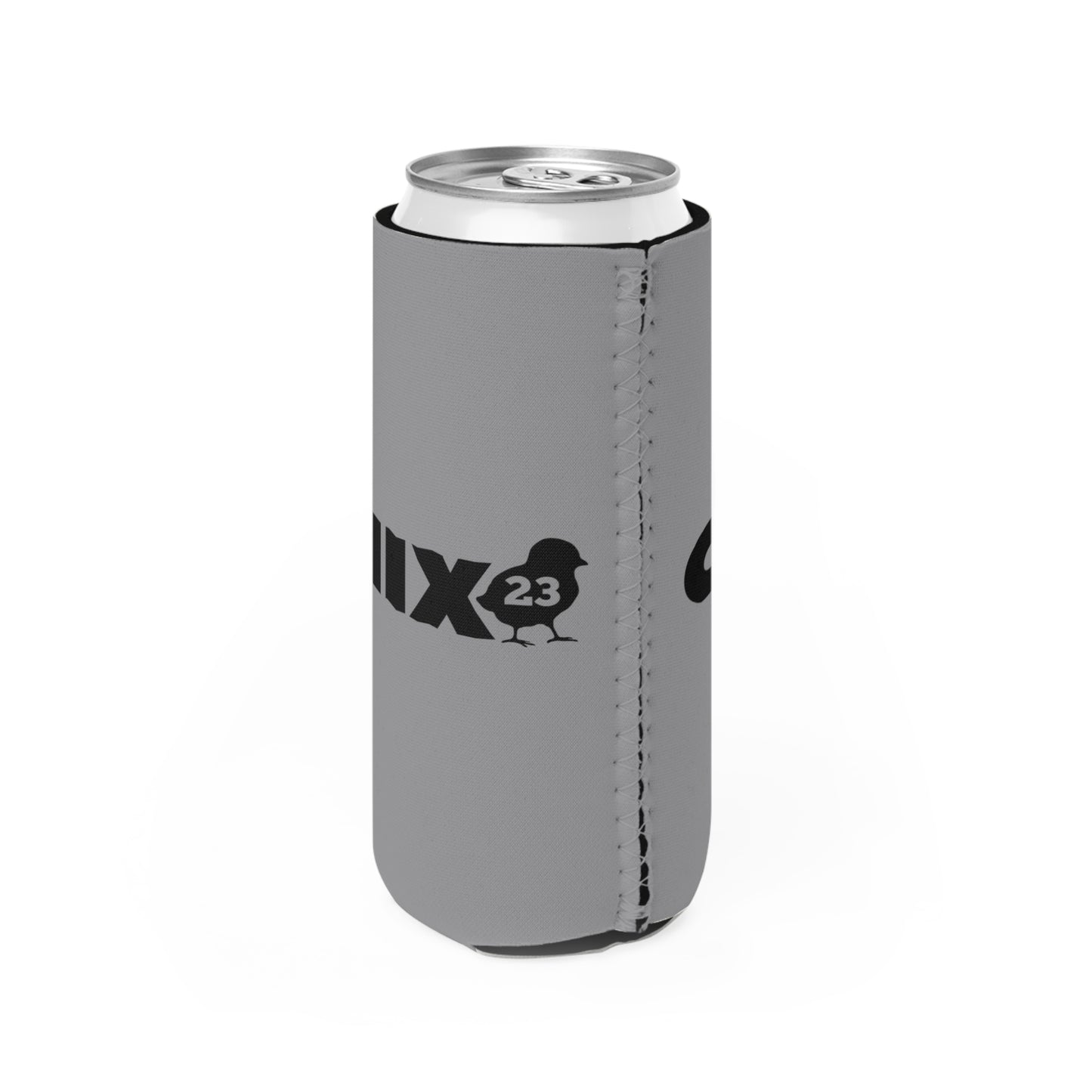 Slim Can Cooler - black on gray
