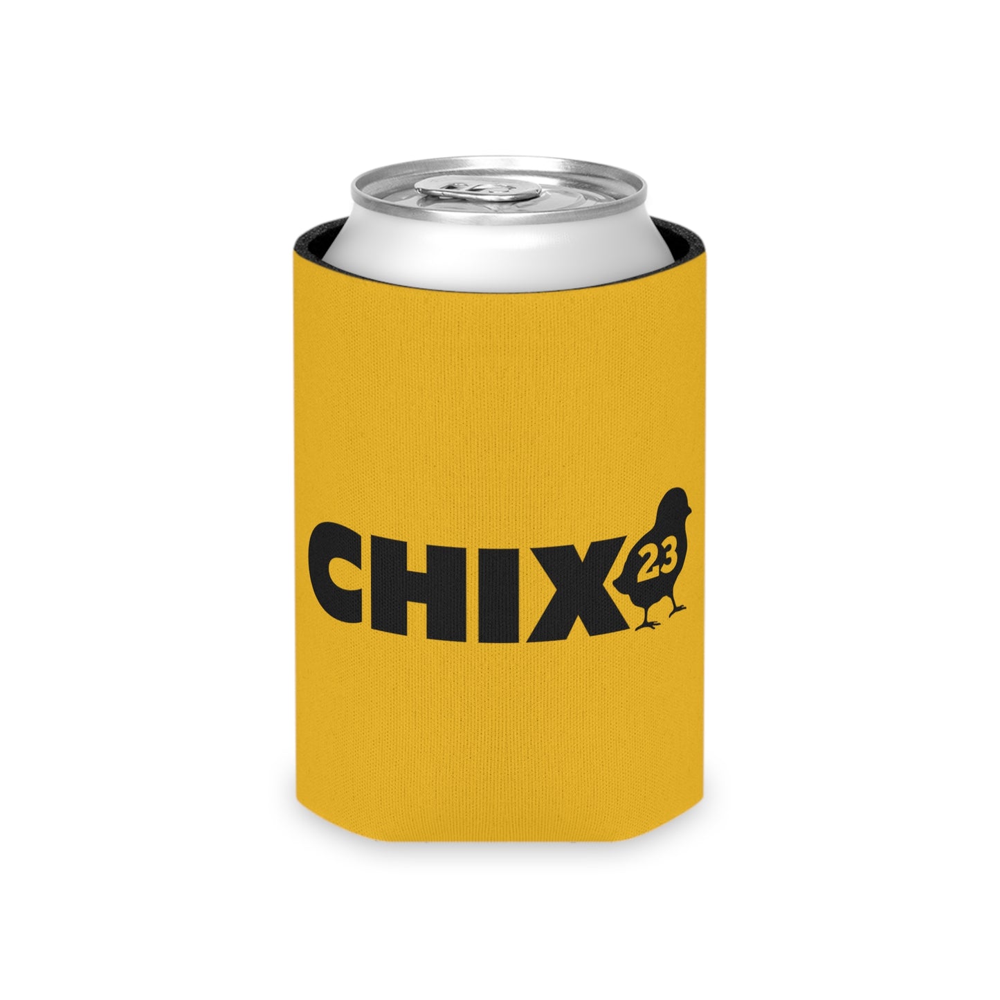 Regular Can Cooler - black on yellow