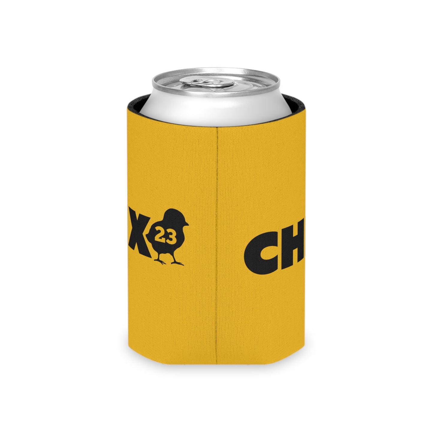 Regular Can Cooler - black on yellow