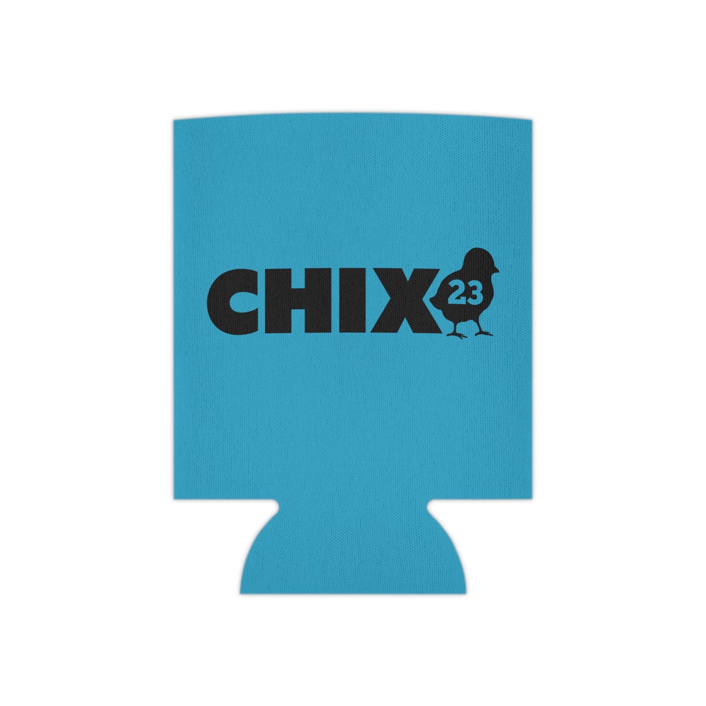 Regular Can Cooler - black on turquoise