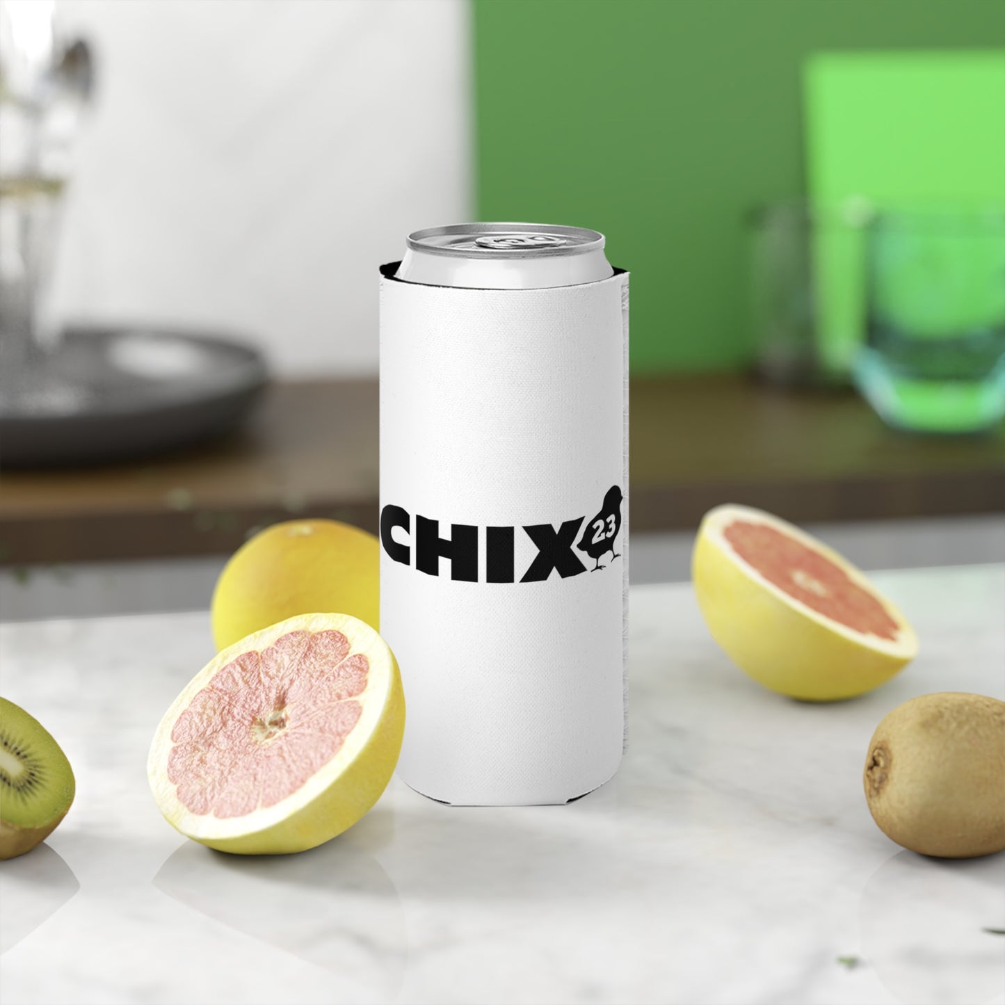 Slim Can Cooler - black on white