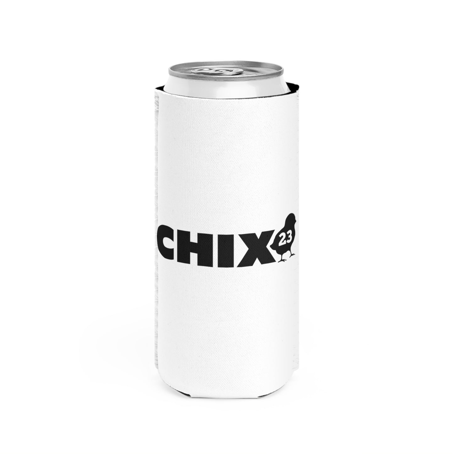Slim Can Cooler - black on white