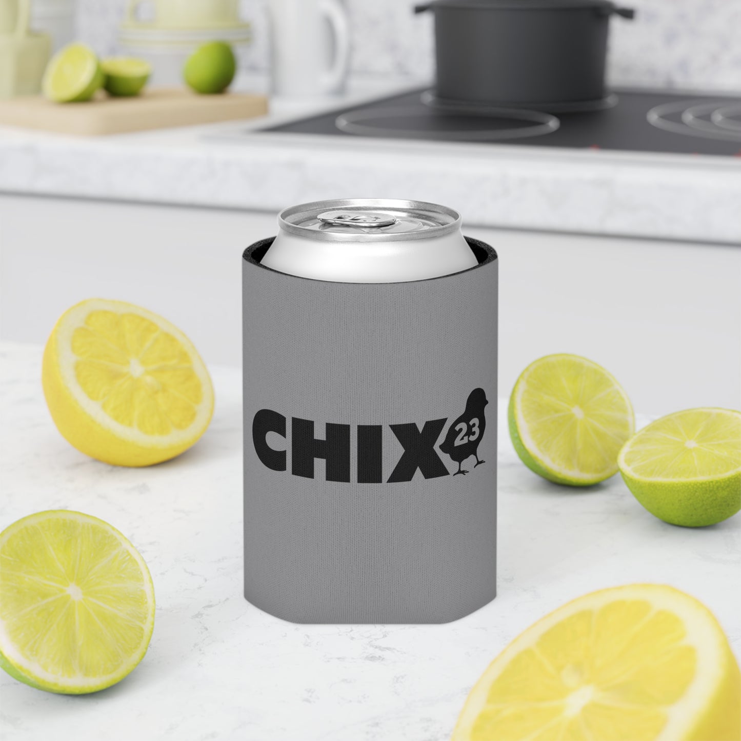 Regular Can Cooler - black on gray