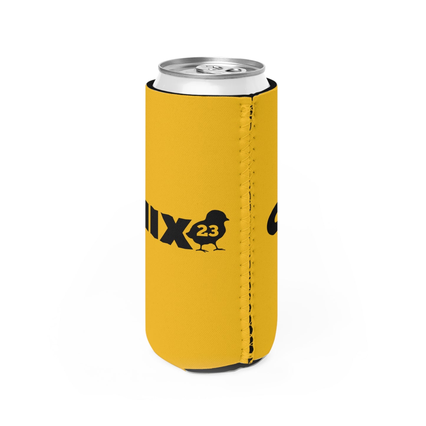 Slim Can Cooler - black on yellow