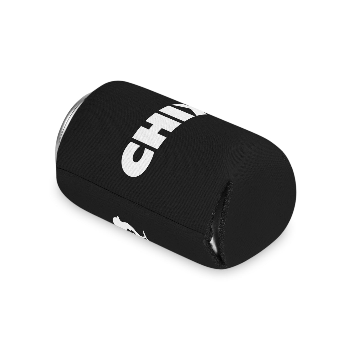 Regular Can Cooler - white on black