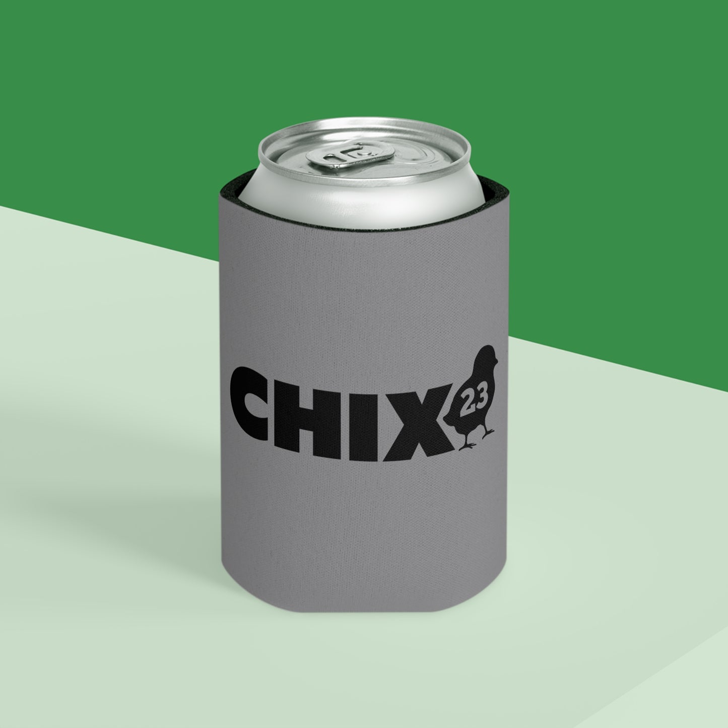 Regular Can Cooler - black on gray