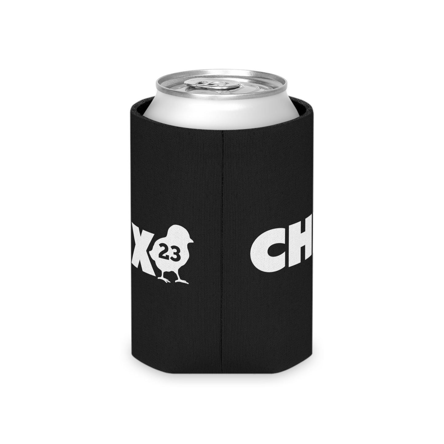 Regular Can Cooler - white on black