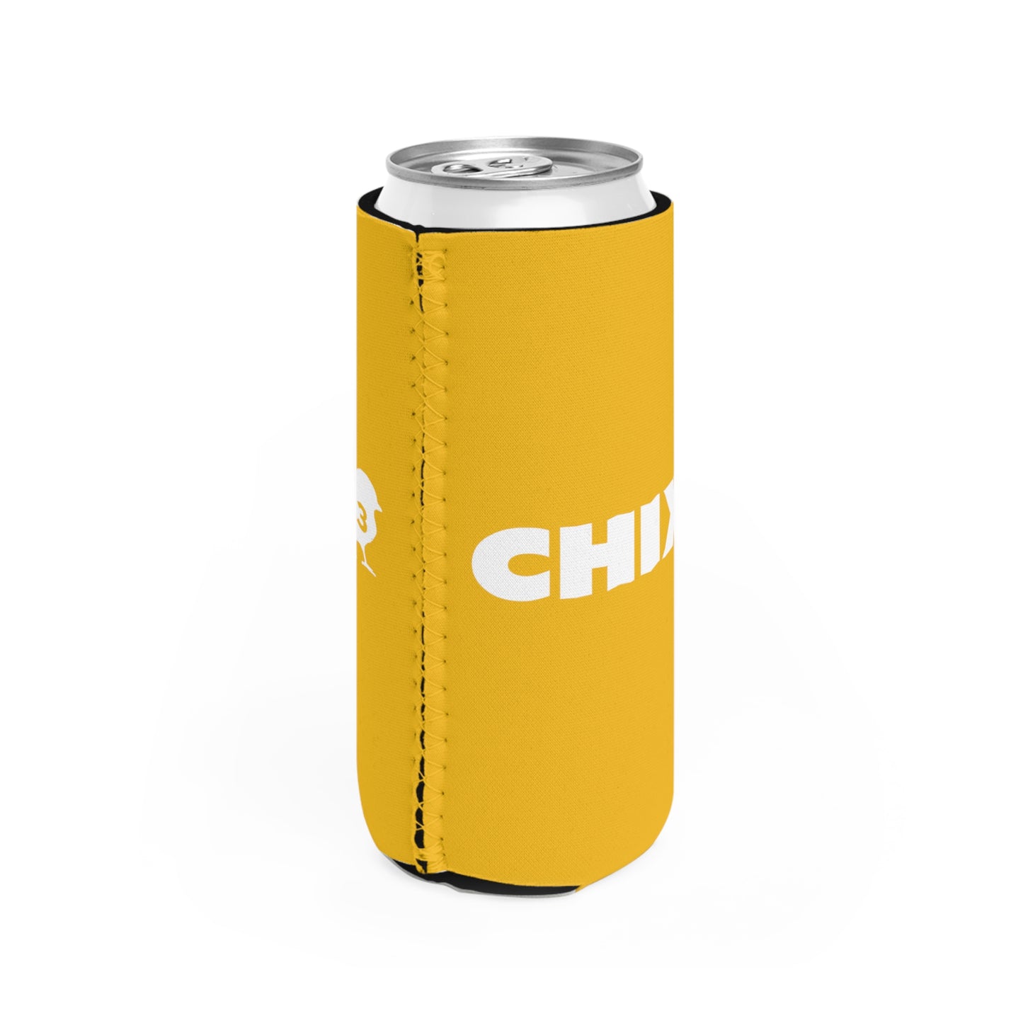 Slim Can Cooler - white on yellow