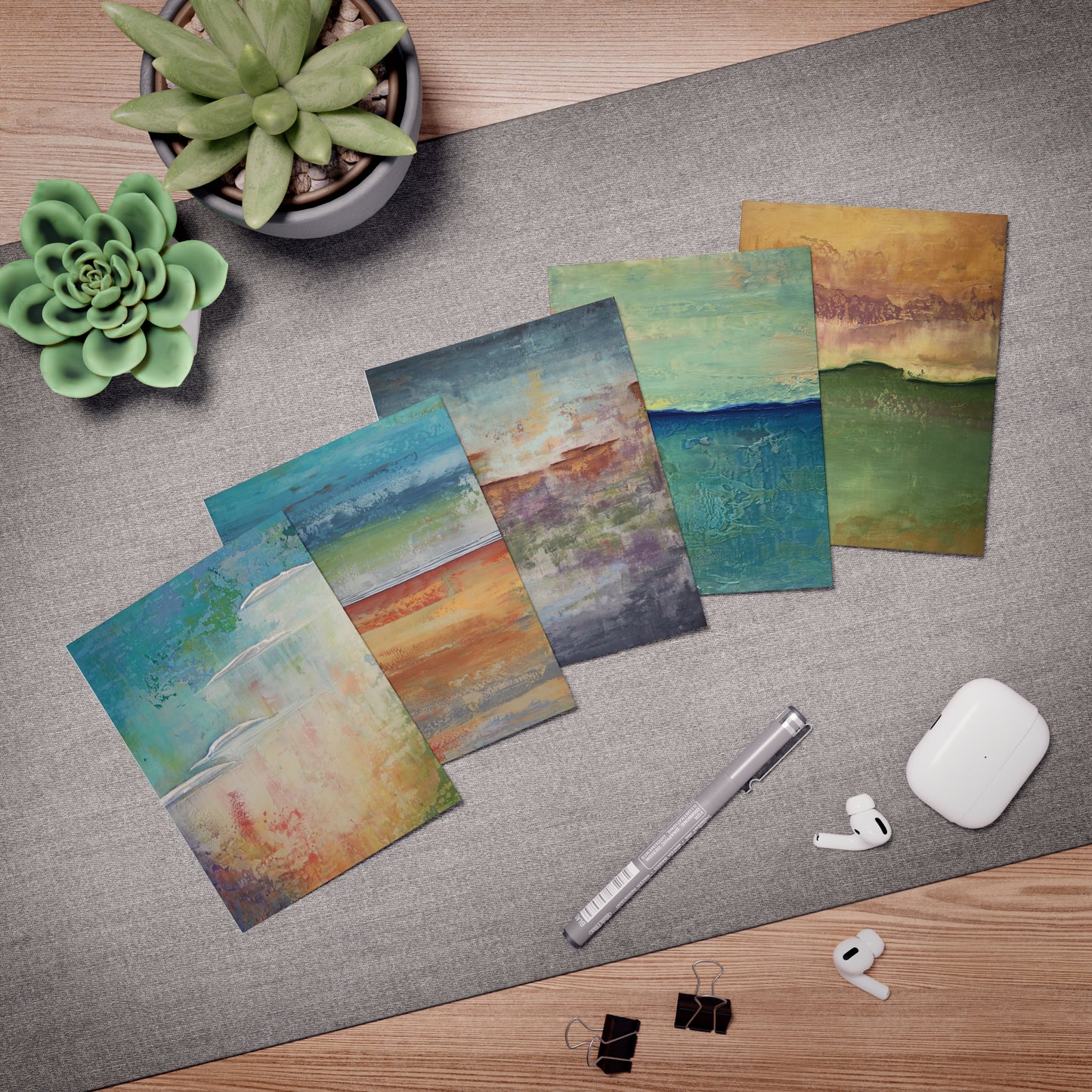 Vertical Abstracts - Greeting Cards (5-Pack)