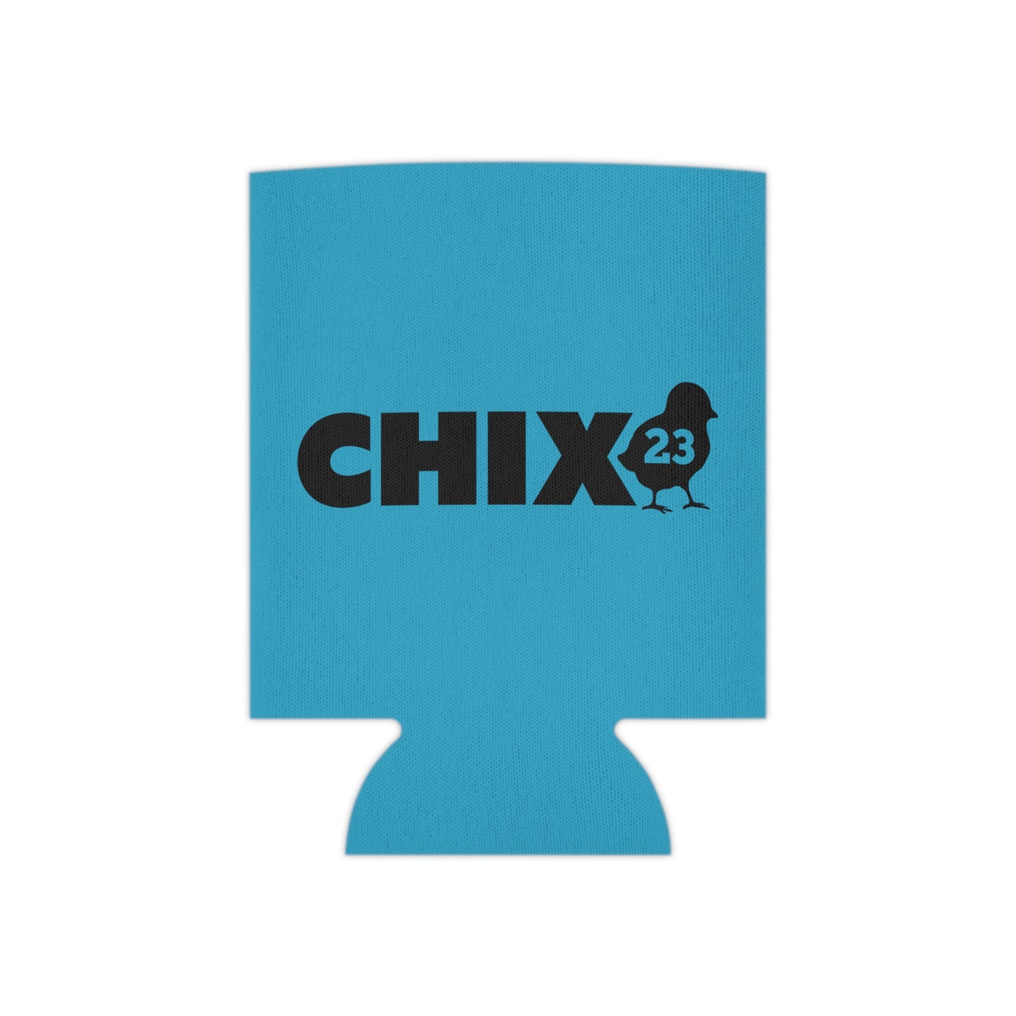 Regular Can Cooler - black on turquoise