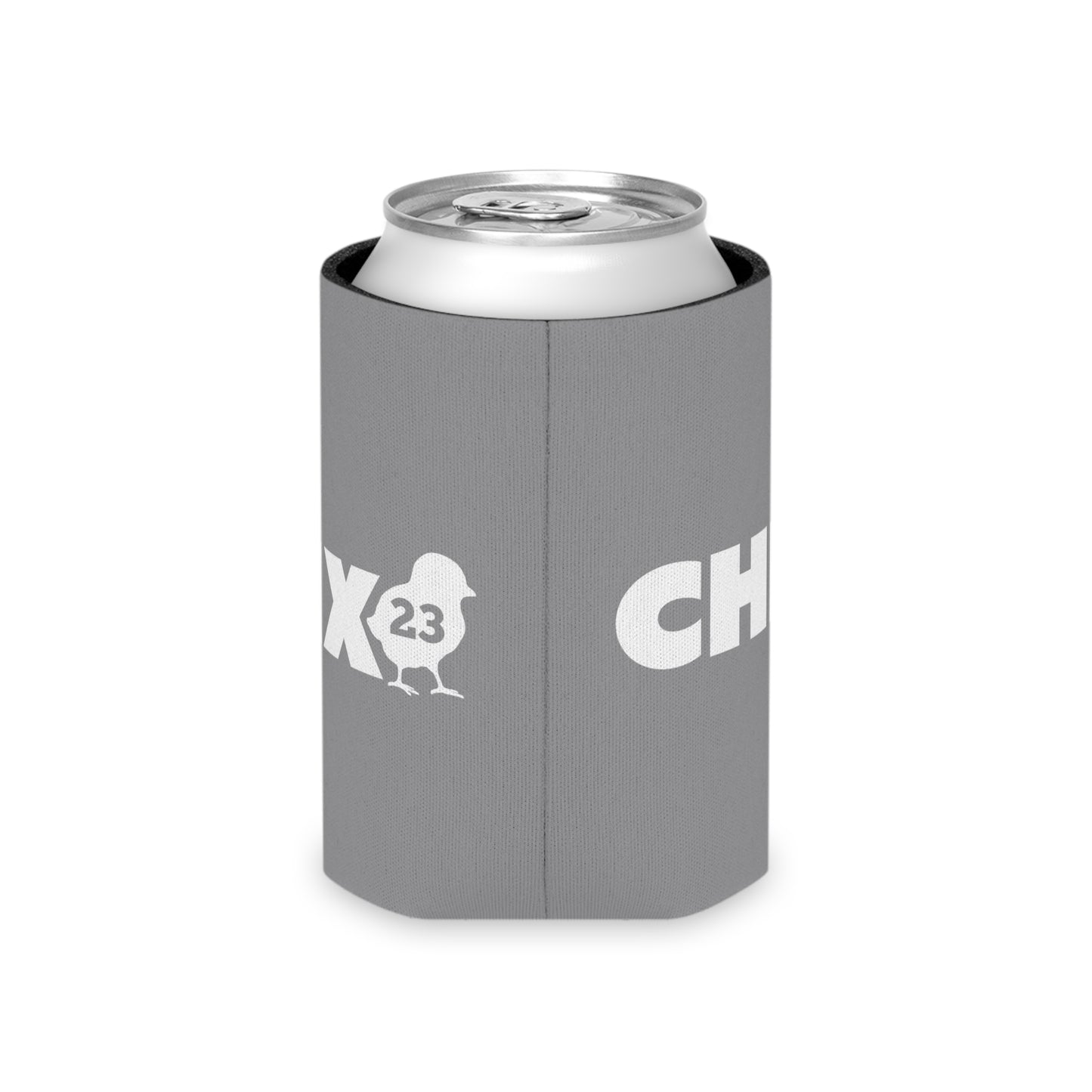 Regular Can Cooler - white on gray