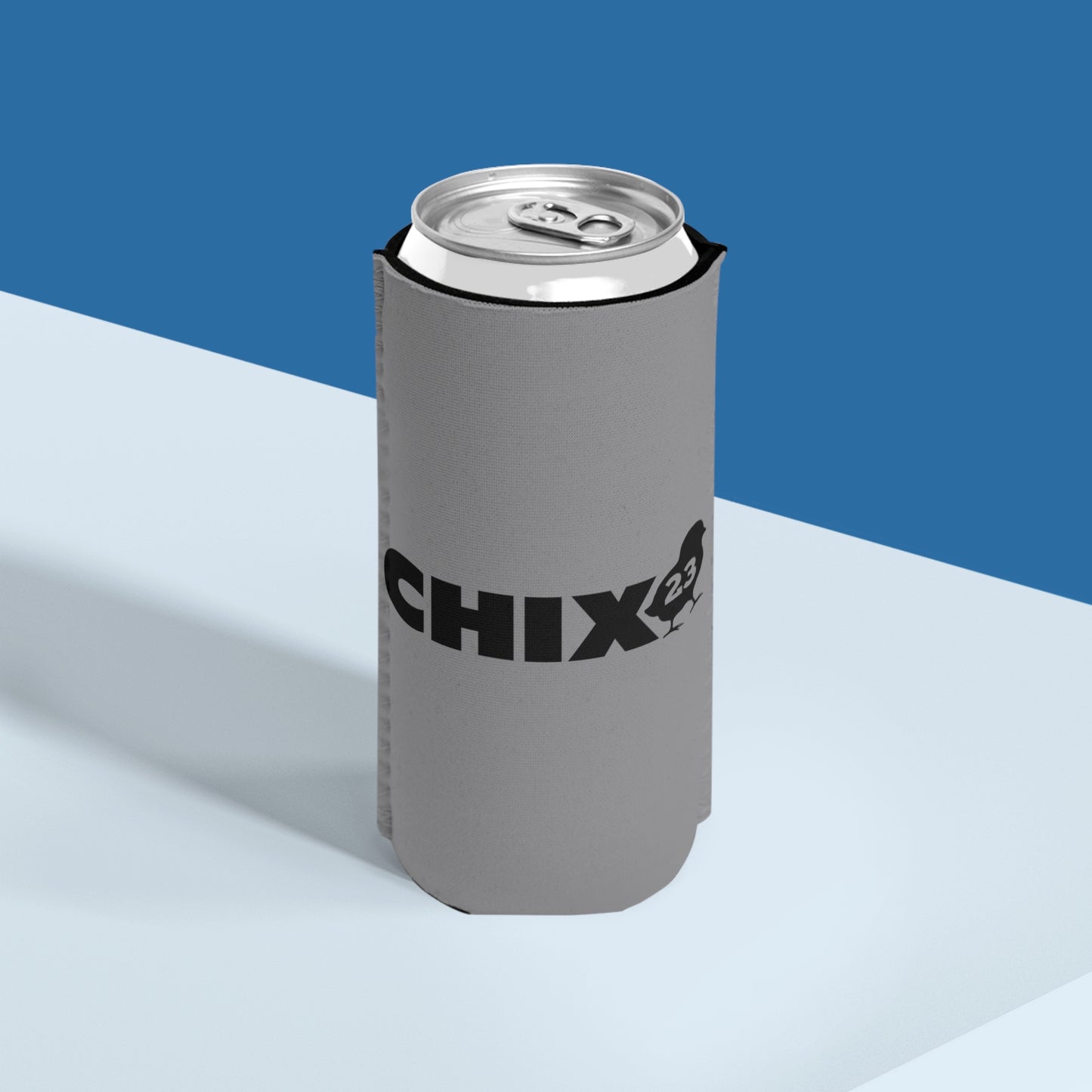 Slim Can Cooler - black on gray