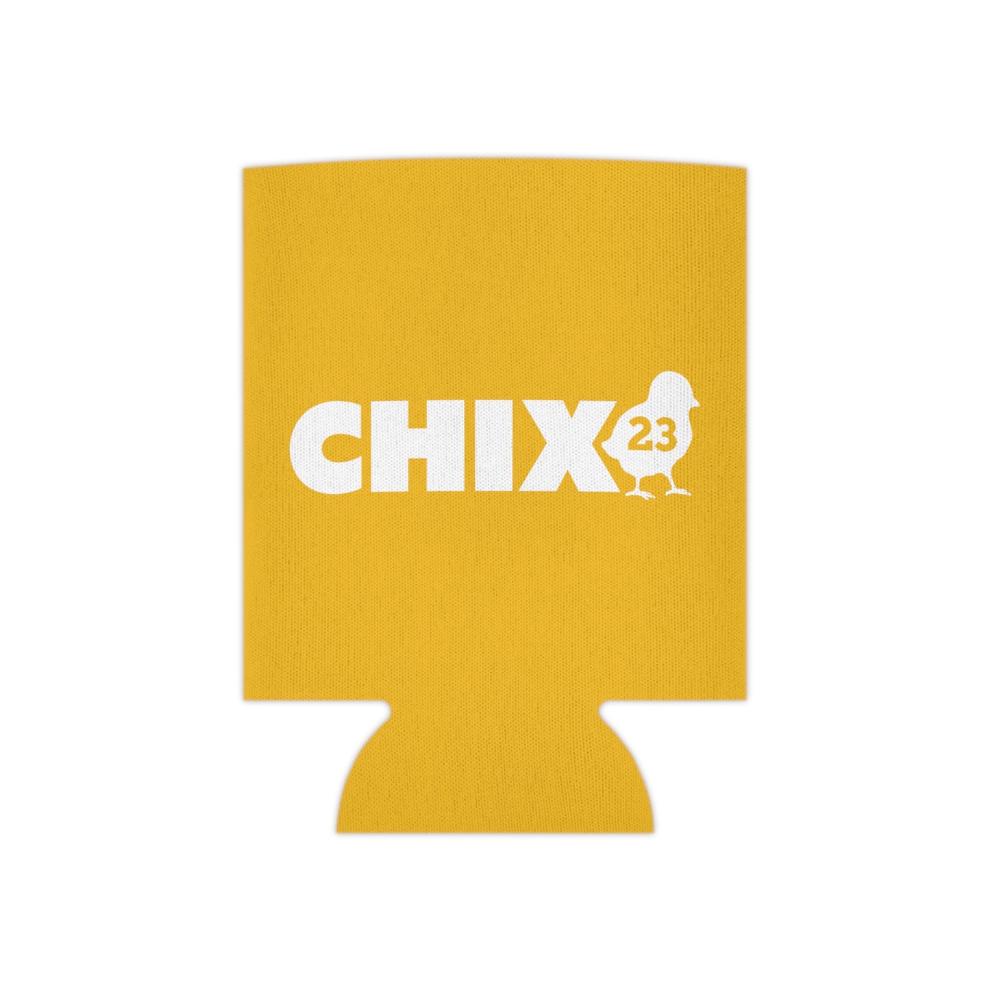 Regular Can Cooler - white on yellow