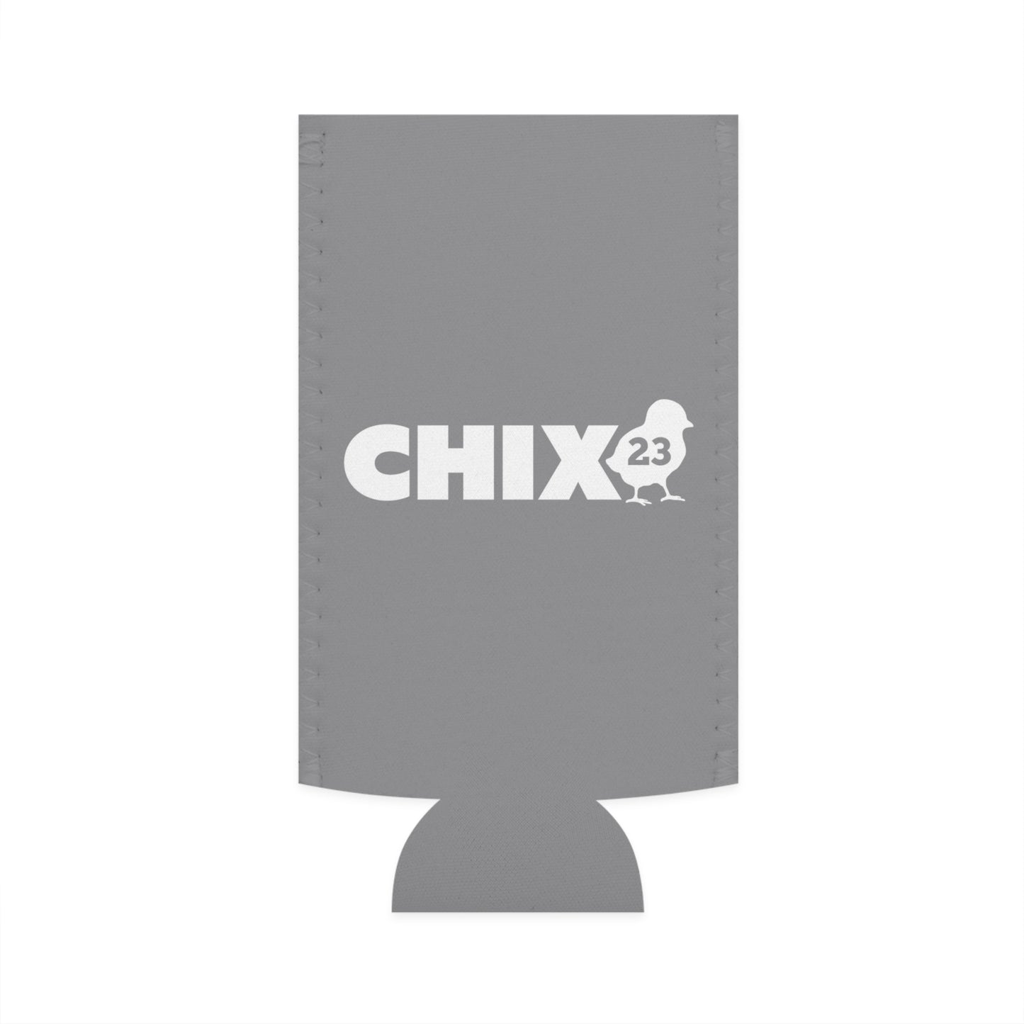 Slim Can Cooler - white on gray