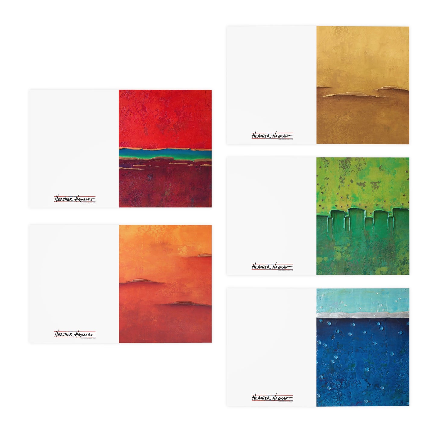 Rainbow Series - Greeting Cards (5-Pack) red, orange, yellow, green, blue