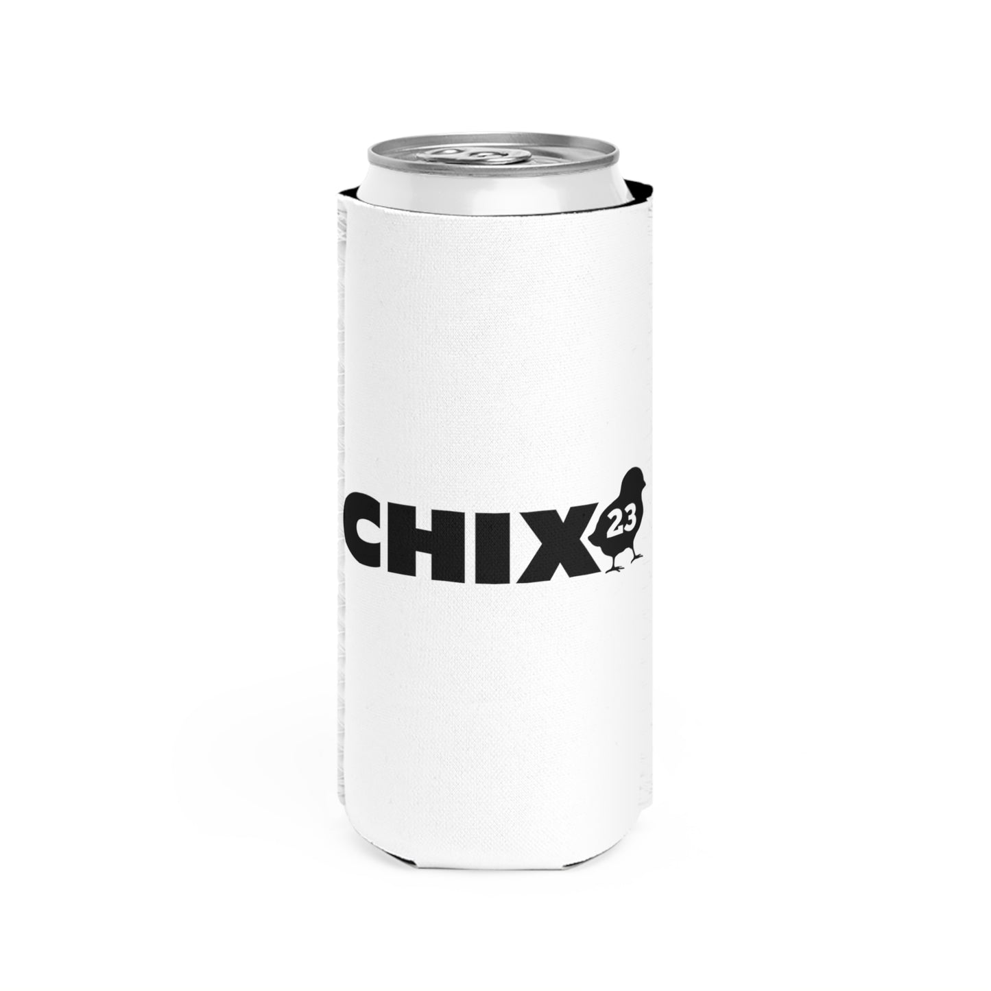 Slim Can Cooler - black on white