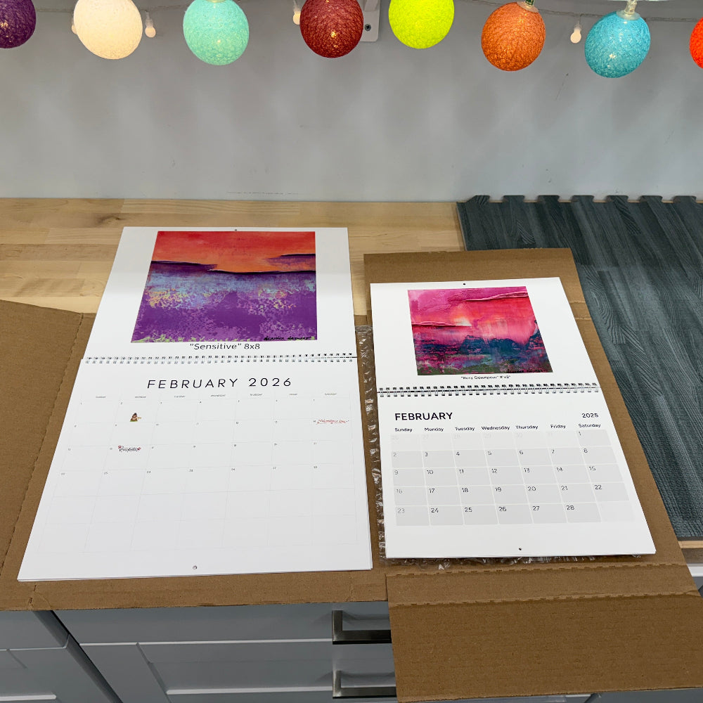 Two different sized calendars for February 2026