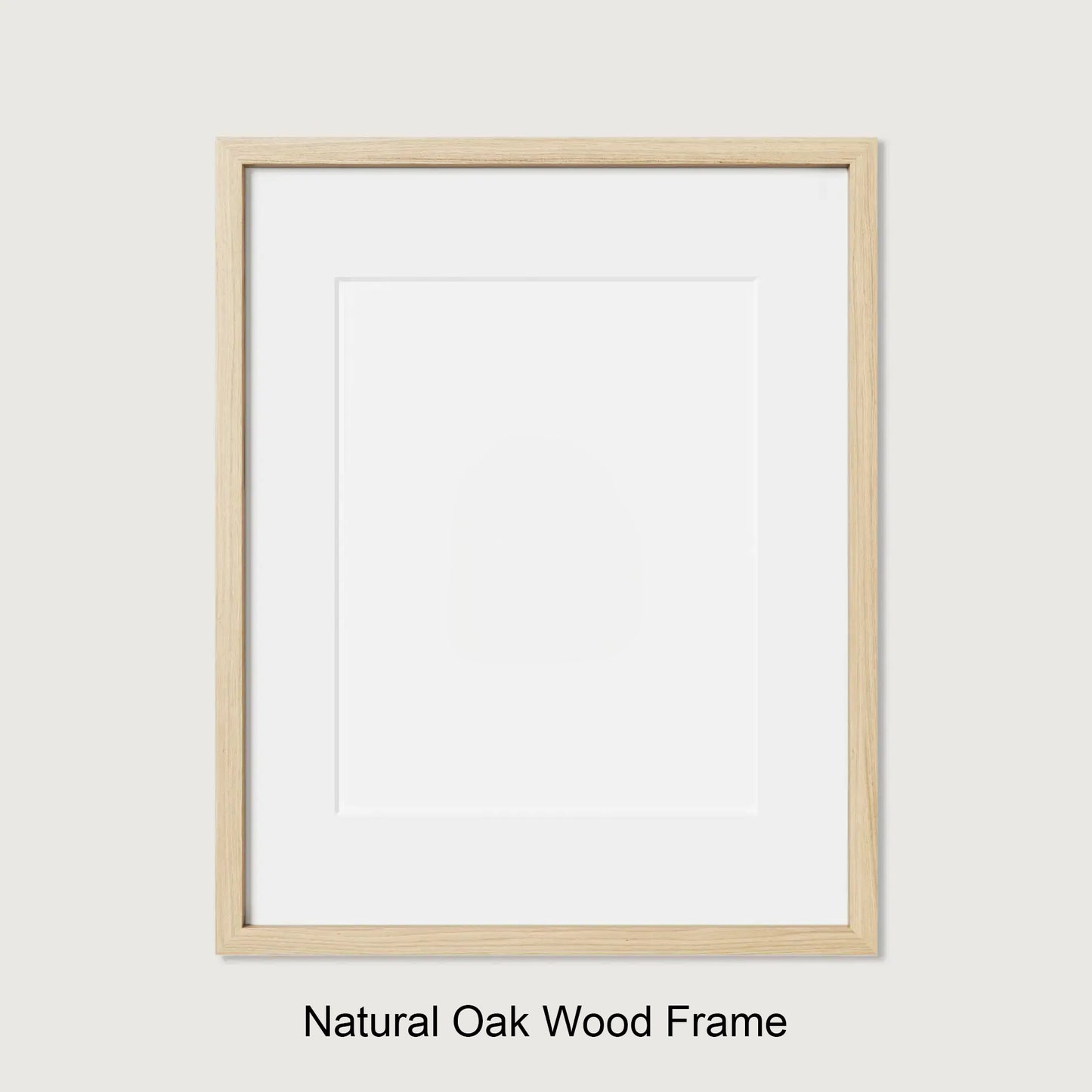 Natural oak wood frame on a white background