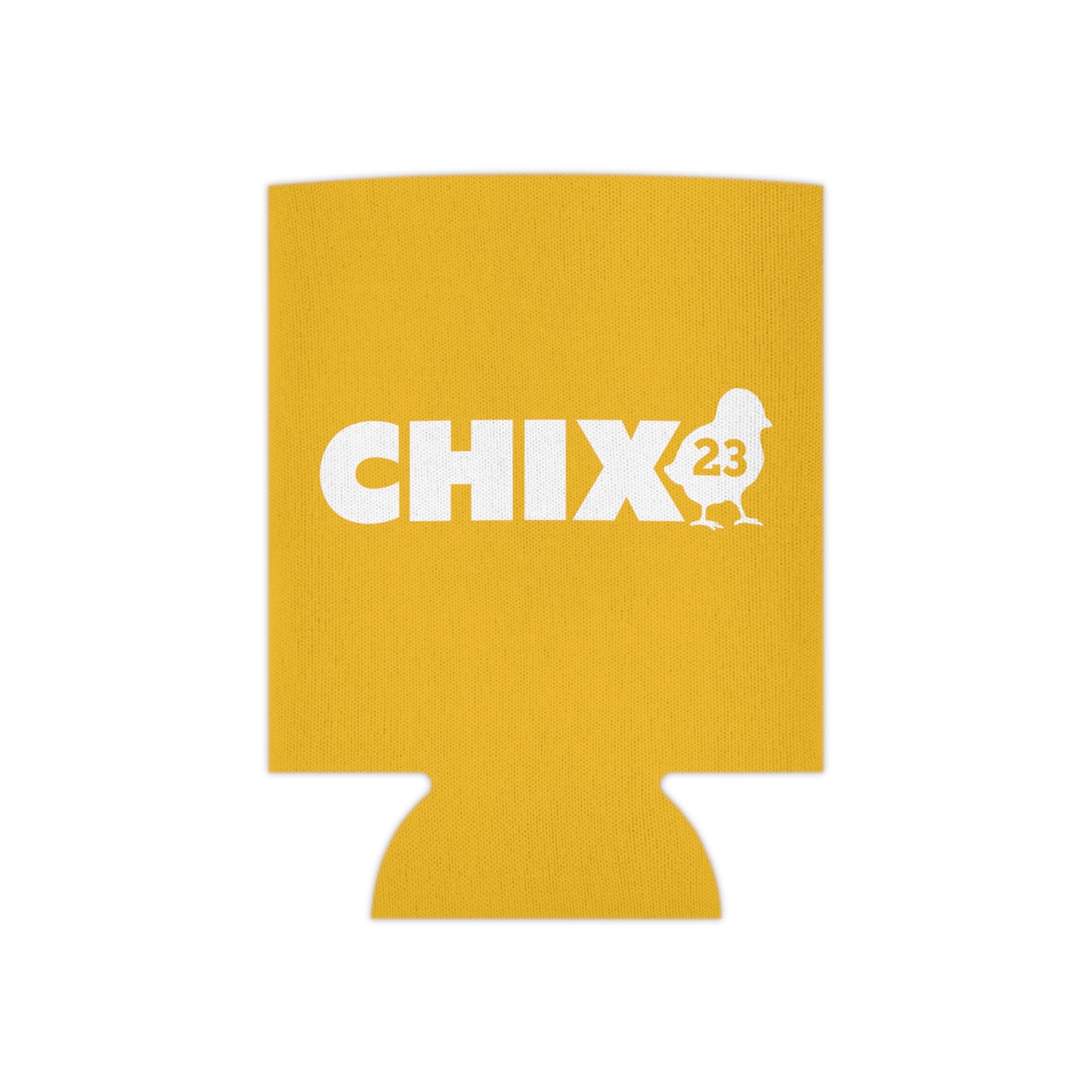 Regular Can Cooler - white on yellow