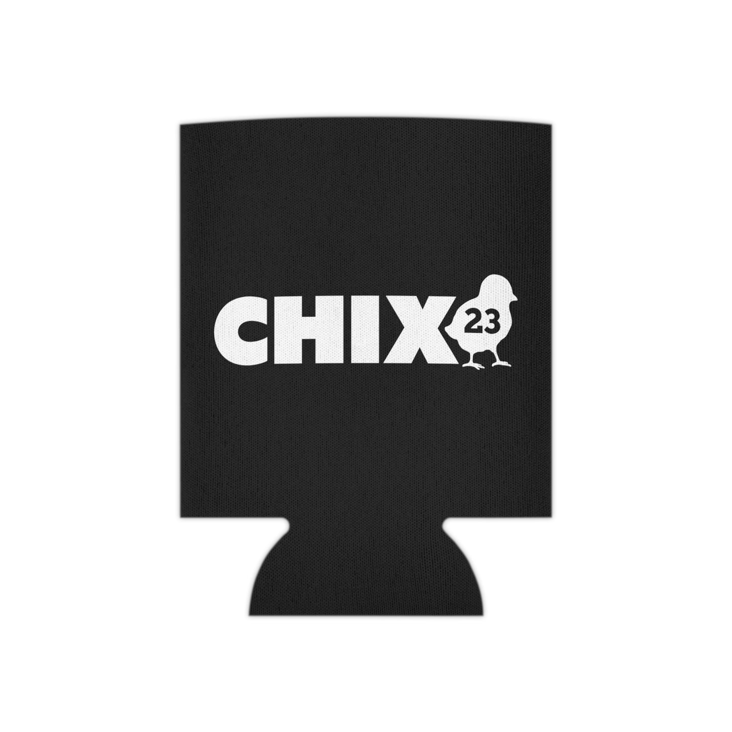 Regular Can Cooler - white on black