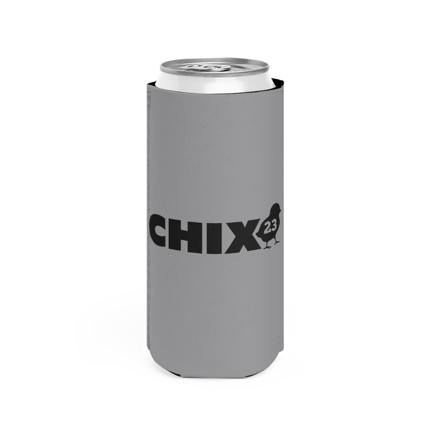 Slim Can Cooler - black on gray