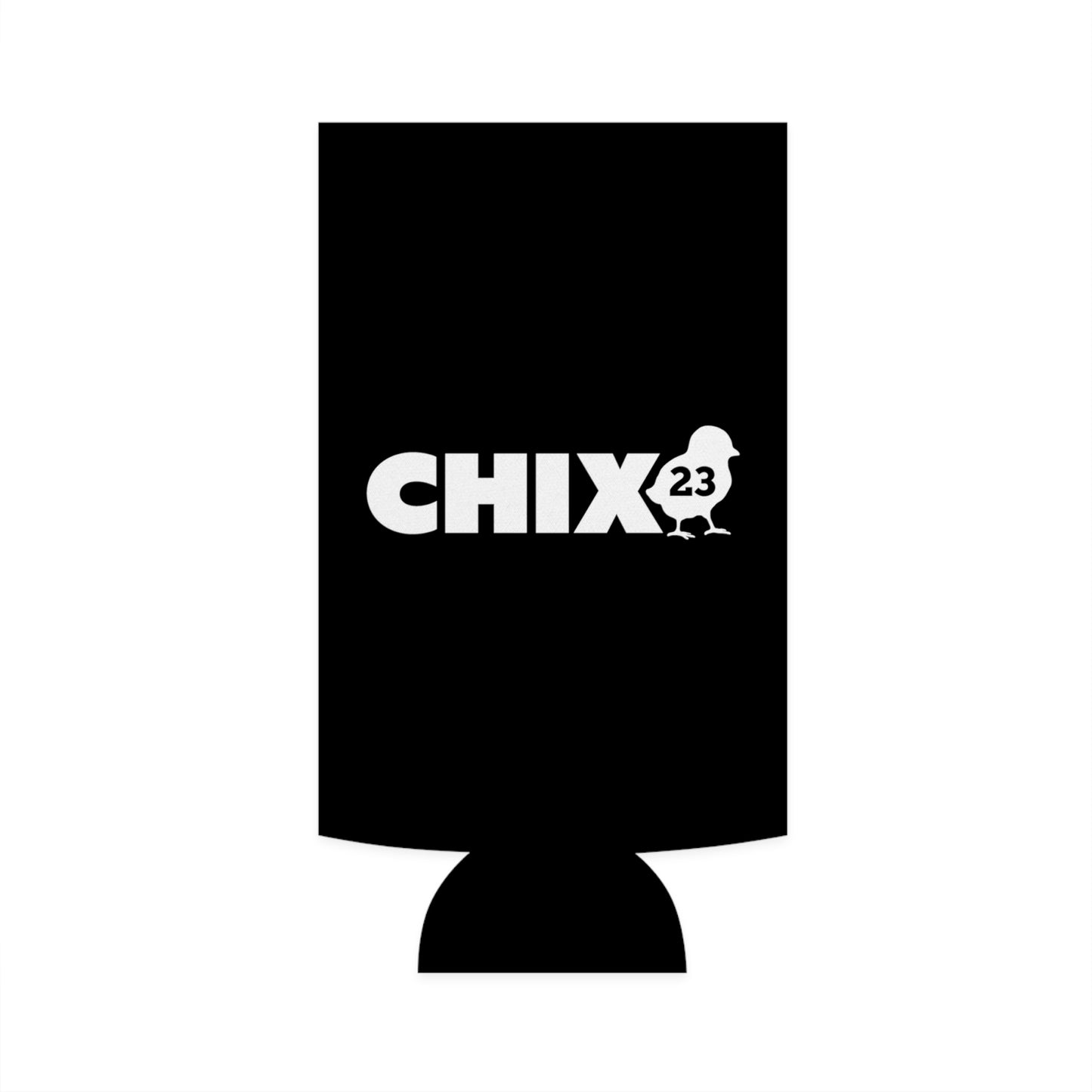 Slim Can Cooler - white on black