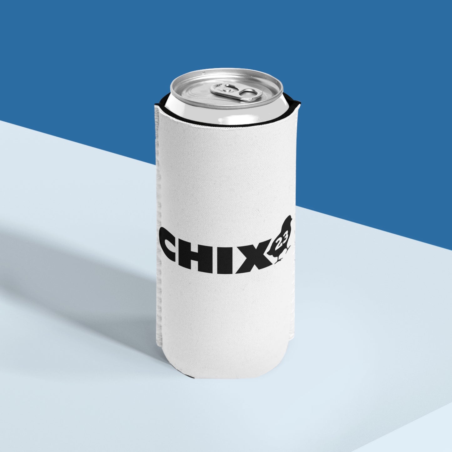 Slim Can Cooler - black on white