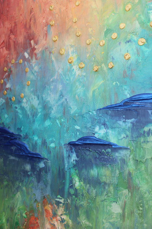 detail of burst of color painting