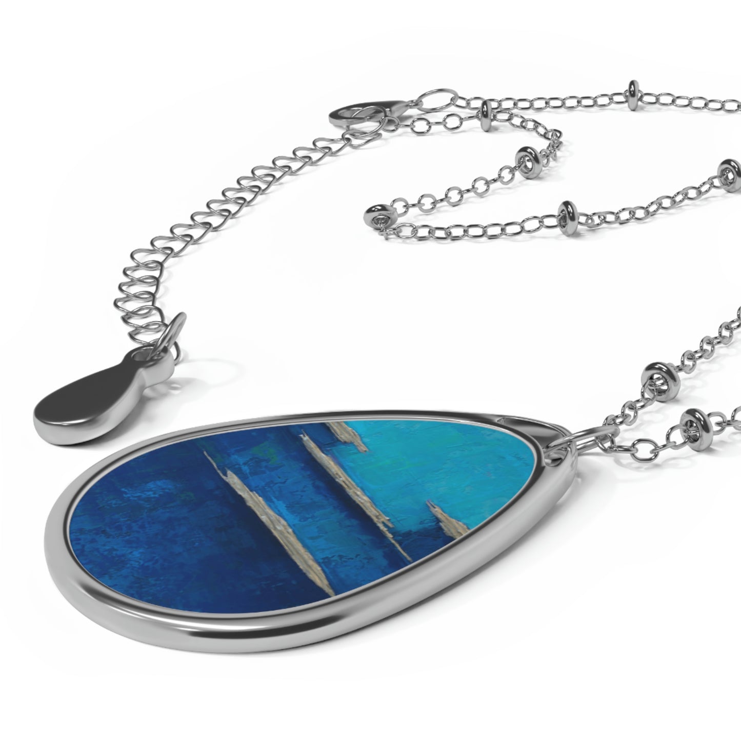 Art Necklace - Rainbow Blue 1