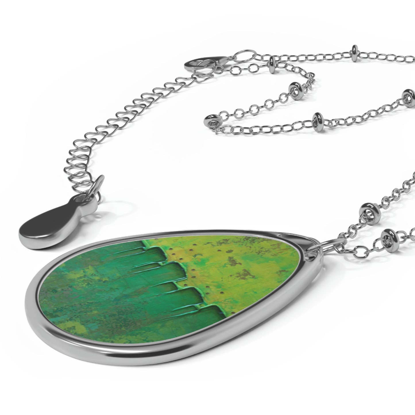 Art Necklace - Rainbow Green 1