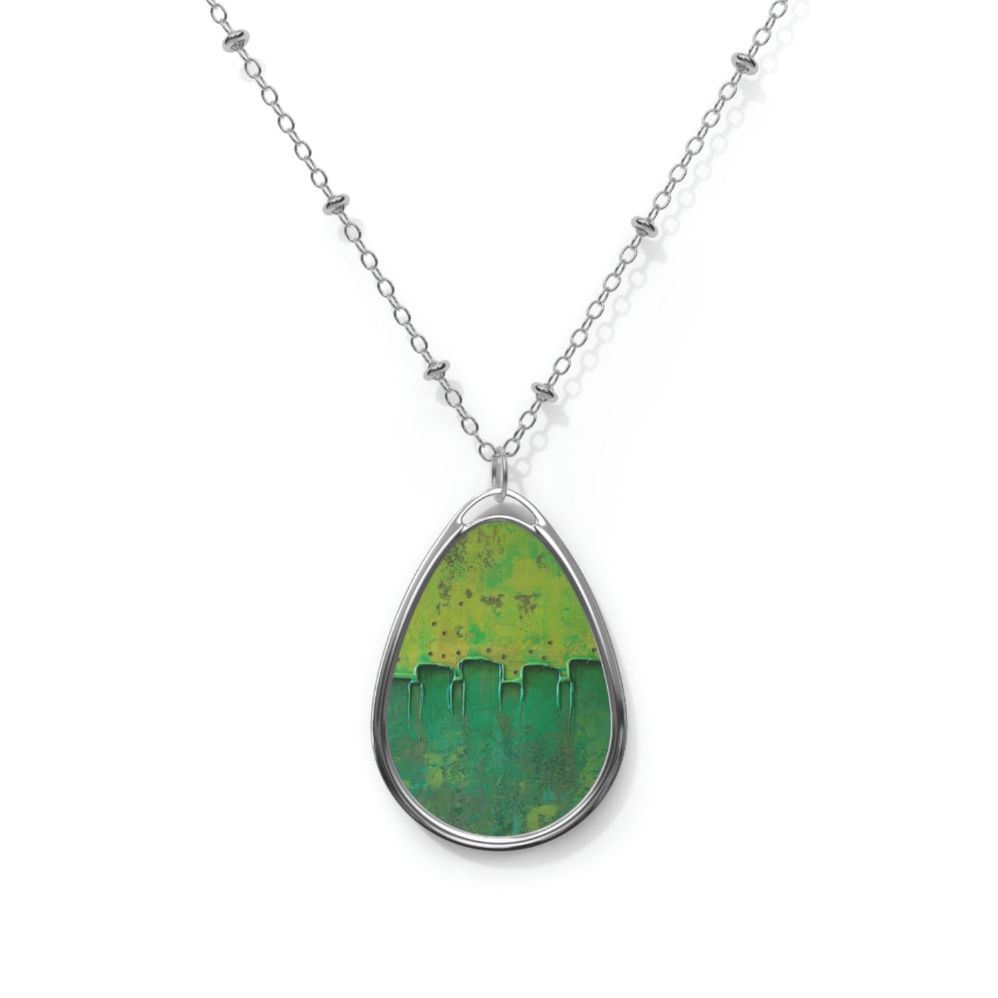 Art Necklace - Rainbow Green 1
