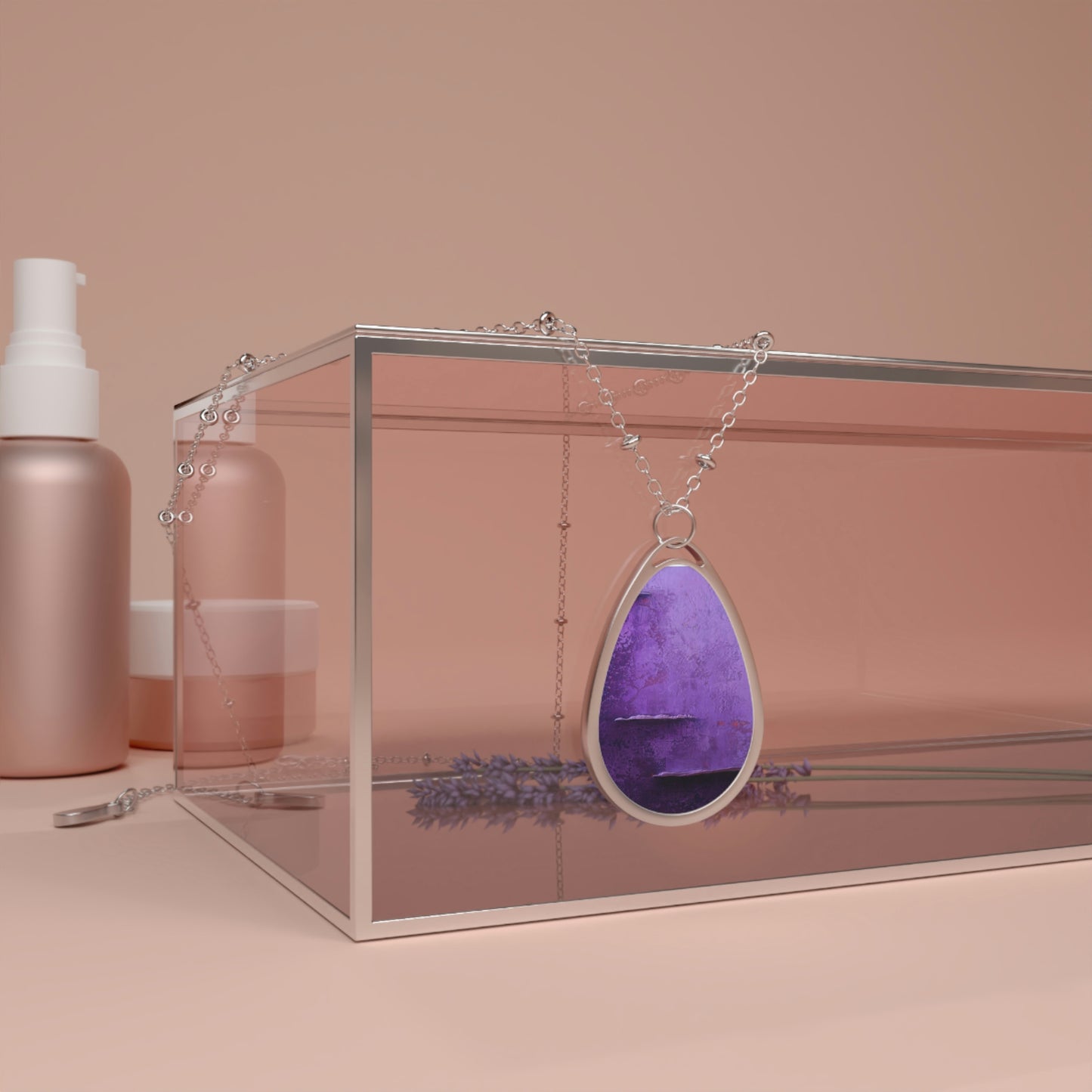 Art Necklace - Rainbow Violet 4