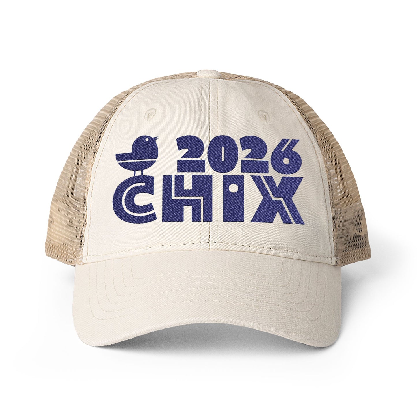 2026 Chix Women's Washed Mesh-Back Cap - embroidered dark logo