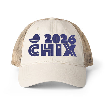 2026 Chix Women's Washed Mesh-Back Cap - embroidered dark logo