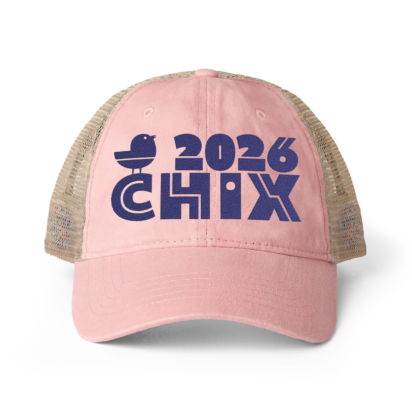 2026 Chix Women's Washed Mesh-Back Cap - embroidered dark logo