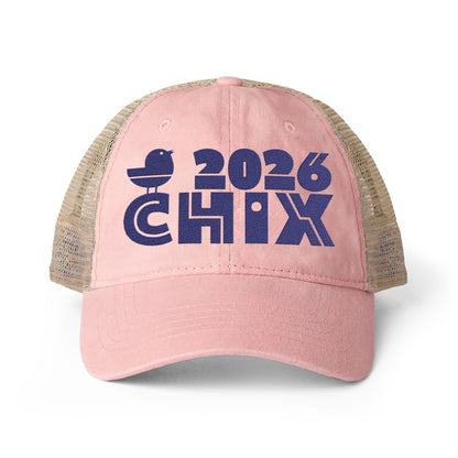 2026 Chix Women's Washed Mesh-Back Cap - embroidered dark logo