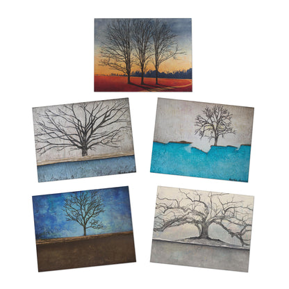 Horizontal Tree Paintings - Greeting Cards (5-Pack)