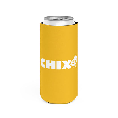 Slim Can Cooler - white on yellow