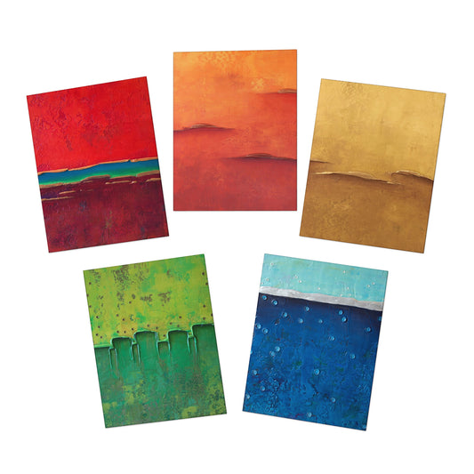 Rainbow Series - Greeting Cards (5-Pack) red, orange, yellow, green, blue