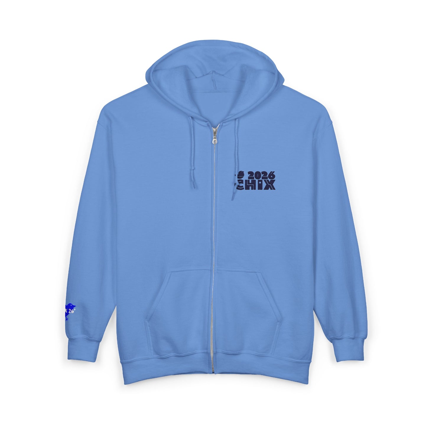 Chix 2026 Full-Zip Hoodie — embroidered dark logos on chest and wrist