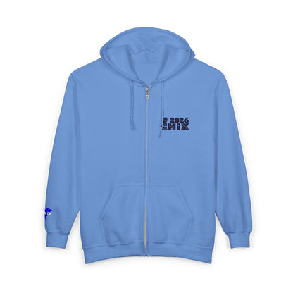 Chix 2026 Full-Zip Hoodie — embroidered dark logos on chest and wrist