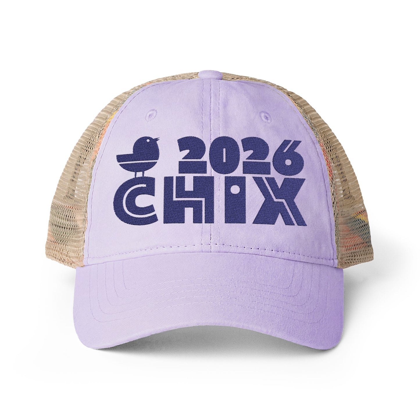 2026 Chix Women's Washed Mesh-Back Cap - embroidered dark logo
