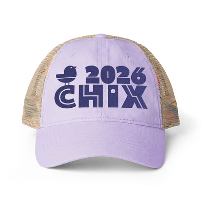 2026 Chix Women's Washed Mesh-Back Cap - embroidered dark logo