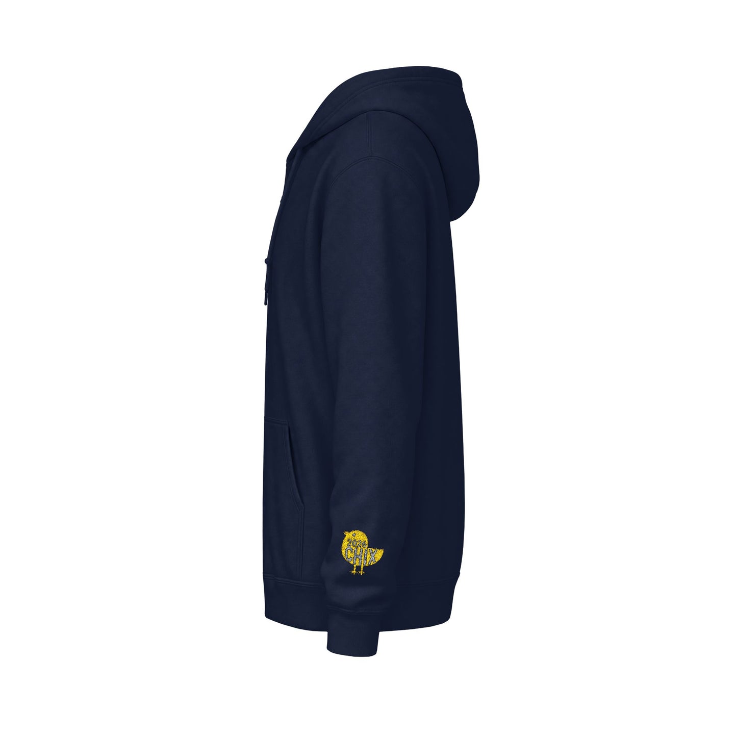 Chix 2026 Full-Zip Hoodie (fixed) — embroidered light logos on chest and wrist