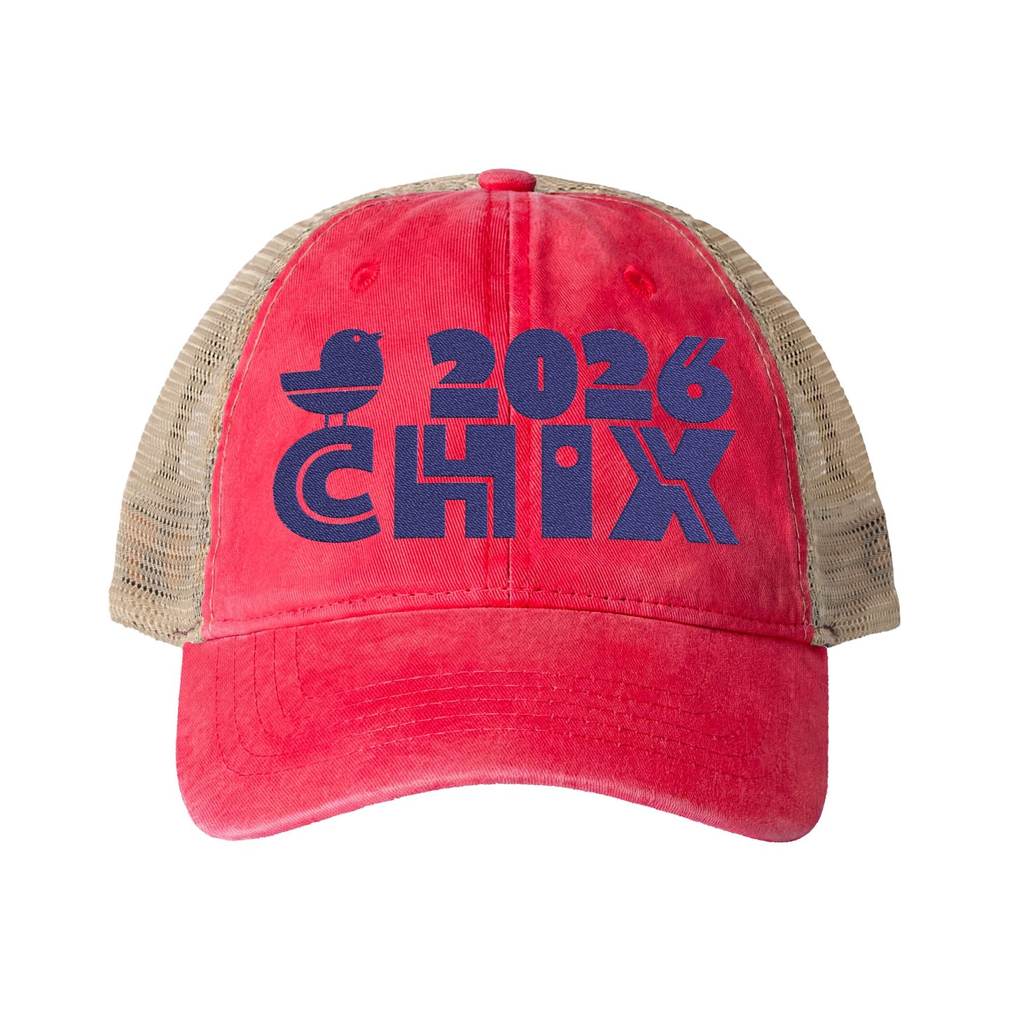 2026 Chix Women's Washed Mesh-Back Cap - embroidered dark logo
