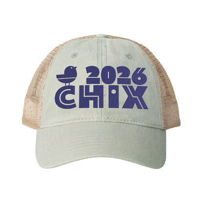 2026 Chix Women's Washed Mesh-Back Cap - embroidered dark logo