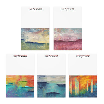 Horizontal Abstracts Multi-Design Greeting Cards (5-Pack)